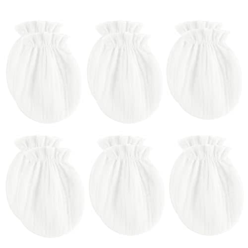 MOMSMENU Newborn Mittens No Scratch 100% Cotton Mitts Boy Girl baby mittens 0-6 months 6 Pack