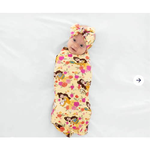 Disney Princess Belle Swaddle & Luxe Bow Headband Set – Little Sleepies