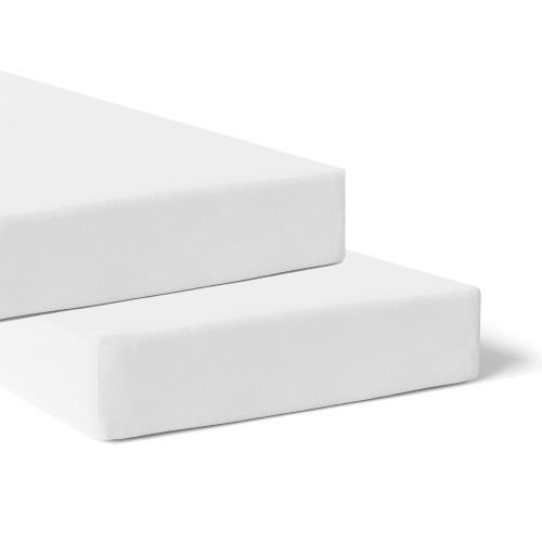 Bubba Blue 2 Pack Fitted Sheet Cot Bamboo White