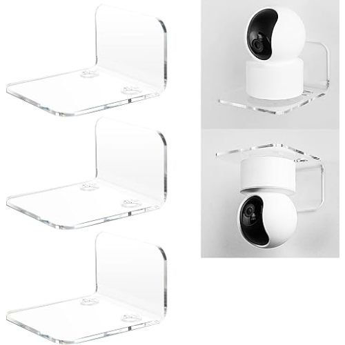 OAPRIRE Clear Acrylic Floating Wall Shelves Set of 3 Universal Small Wall Shelf No Drill