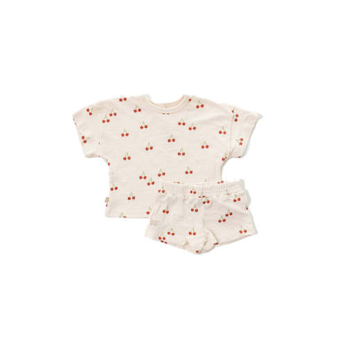 jersey set - cherries on natural