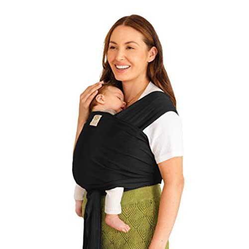 LÍLLÉbaby Dragonfly Wrap Ergonomic Baby Wrap Carrier for Infants, Comfortable & Supportive, Soft & Breathable, Adjustable Carrier for Babies 8-30 lbs (Black)