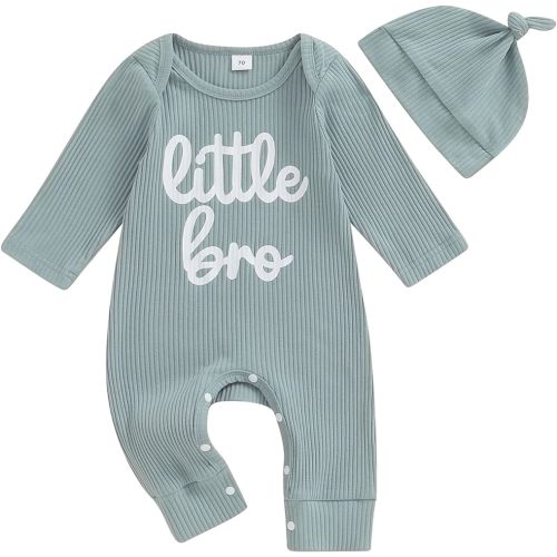 NB Newborn Baby Boy Clothes Little Brother Romper Jumpsuits 2Pcs Clothing One Piece Lil Bro Set Infant Outfit