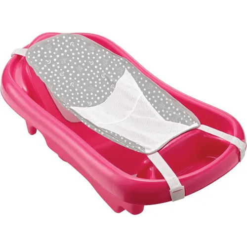 The First Years Newborn to Toddler Baby Bath Tub - Convertible 3-in-1 Baby Tub with Removable Sling - Ages 0 to 24 Months - Sure Comfort - Pink