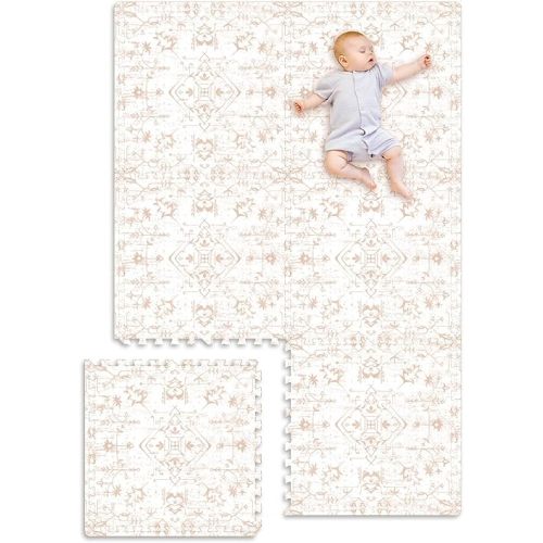 Extra Large Baby Play Mat - 4FT x 6FT Foam Puzzle Floor Mat for Kids & Toddlers (Persia Rhombic Pattern)
