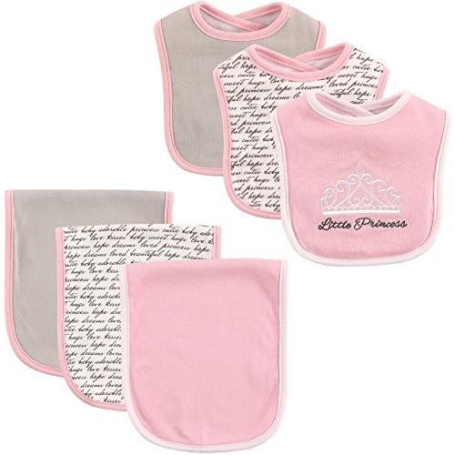 Hudson Baby Unisex Baby Cotton Bib and Burp Cloth Set
