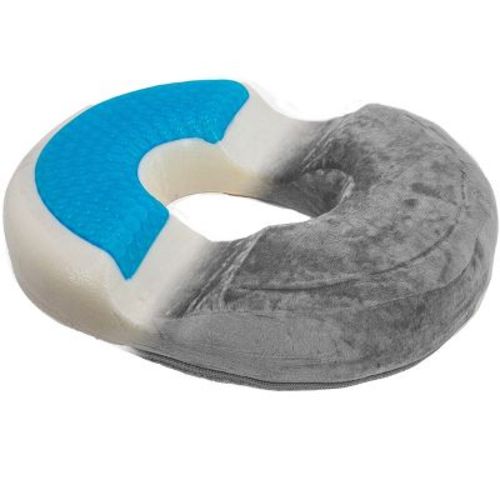 5 Star Super Deals Orthopedic Donut Seat Gel Cushion W/ Infused Memory Foam & Cooling Gel For Tailbone, Hemorrhoid, Sciatica & Prostate - Black