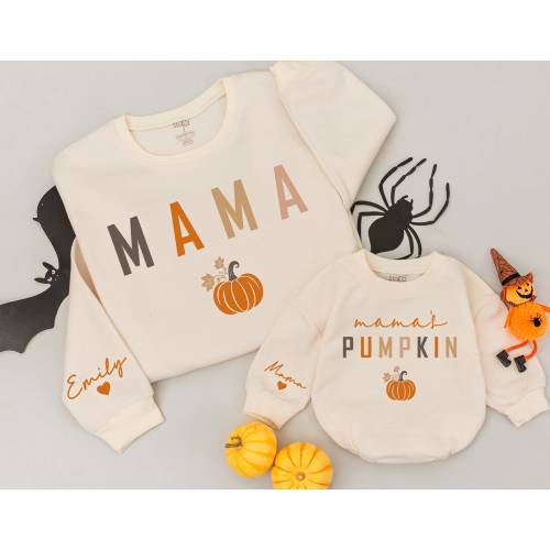 Mama and Mamas Pumpkin Fall Sweatshirts, Mommy and Me Sweaters, Mom Baby Outfit, Matching Outfits, Kids Fall Shirt, Fall Gifts, Thanksgiving