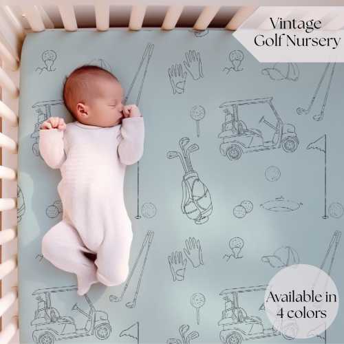 Vintage Golf Nursery Decor Sport Theme Nursery Bedding Golf themed gifts Golf Crib sheet Golf baby blanket Golf baby shower baby golf gifts