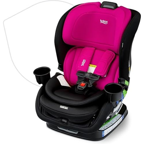 Britax Poplar Convertible Car Seat, 2-in-1 Car Seat with Slim 17-Inch Design, ClickTight Technology, Magenta Onyx