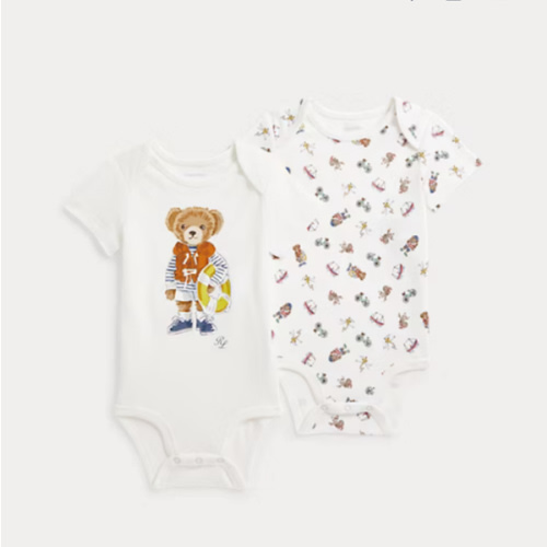 Polo Bear Cotton Bodysuit 2-Pack