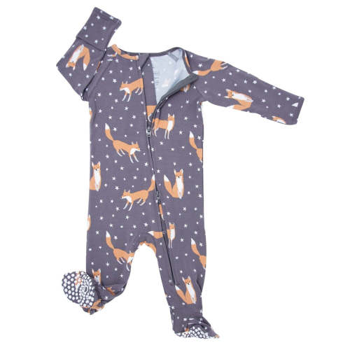 Zipper Footie - Night Fox – Manymoons