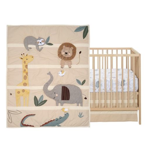 Lambs & Ivy Jungle Story 3-piece Infant Safari Tan Baby Crib Bedding Set