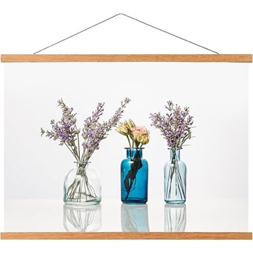 FALAMON Magnetic Poster Hanger Frame, 32x24 32x48 32x40 Teak Wood Magnet Poster Frame for Posters, Prints, Photos, Pictures, Maps, Scrolls, and Canvas Artwork