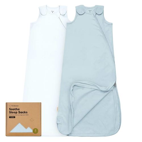 2-Pack Organic Baby Sleep Sacks, 100% Cotton - Soft & Breathable 0.5TOG Baby Wearable Blanket, Toddler Sleeping Sack 18-24 months, Easy to Wear Transitional Swaddles for Newborns, Infants(Glacier, L)