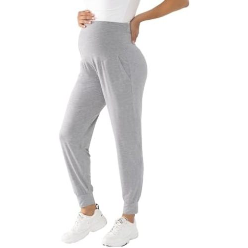 Maternity Joggers for Women Loose Comfy Strechy Pregnancy Sweatpants Postpartum Lounge Pants with Pockets
