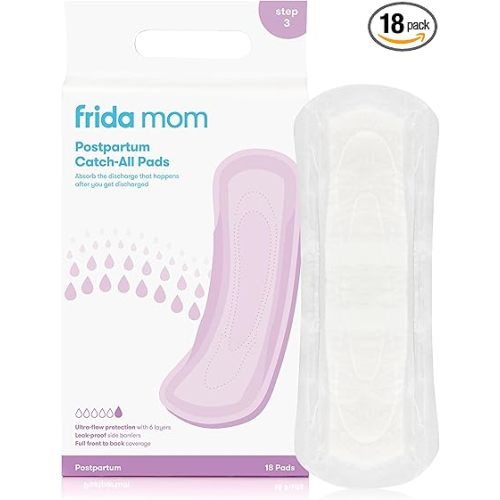 Frida Mom Postpartum Pads, Leak Proof Feminine Care Maxi Pads, 6 Layers of Protection for Maximum Absorbency (18ct)