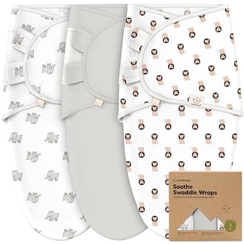 3-Pack Organic Baby Swaddle Sleep Sacks - Newborn Swaddle Sack, Ergonomic Baby Swaddles 0-3 Months, Swaddles for Newborns, Baby Sleep Sack, Baby Swaddle Blanket Wrap, Baby Essentials(The Wild 2) - One Size