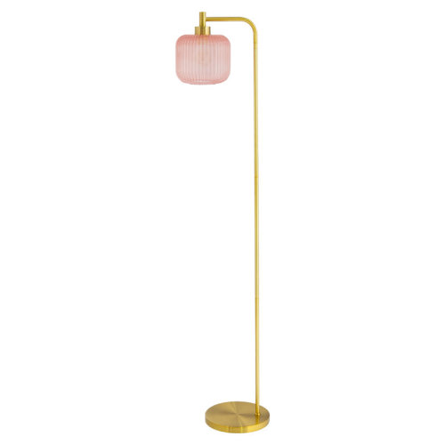 Joss & Main Jacobson Arched Ribbed Glass Floor Lamp & Reviews | Wayfair