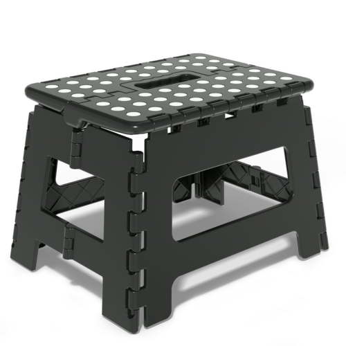 Folding Step Stool 9 Inch for Adults and Kids Holds Up to 300 lbs, Non-Slip Folding Stools with Portable Handle, Compact Plastic Foldable Step Stool for Bathroom, Bedroom, Kitchen