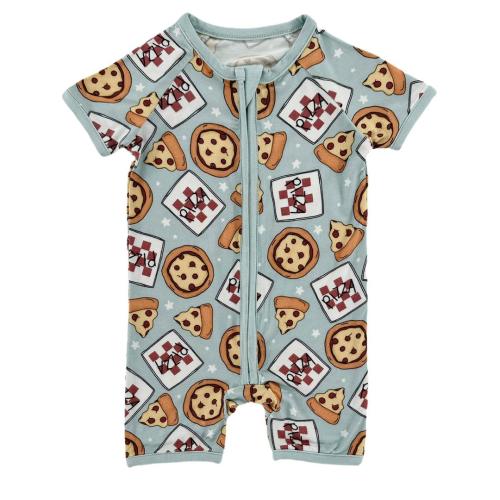 Pizza Party Bamboo Short Romper