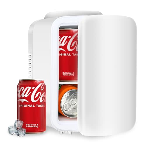 Simple Deluxe Mini Fridge, 4L/6 Can Portable Cooler & Warmer Freon-Free Small Refrigerator Provide Compact Storage for Skincare, Beverage, Food, Cosmetics, White New