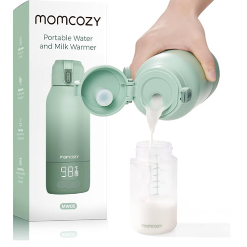Momcozy Portable Milk Warmer for Travel – Dual Heating Modes for Breast Milk & Water, Portable Bottle Warmer with Fast Heating & Long Battery Life, 17 Ounces Large Capacity to Meet Your All-Day Needs