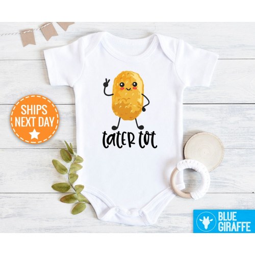 Tater Tot Baby Onesie®, Hipster Baby Bodysuit, Funny Baby Onesies, Unique Baby Gift, Unisex Baby Clothes, Fast Food Onesie, Foodie Onesie
