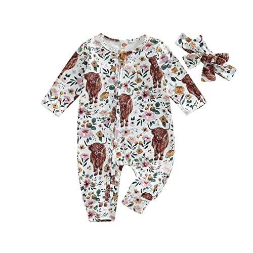 CIYCUIT Baby Girls Cactus Footies Newborn Zip Up Onesie Romper