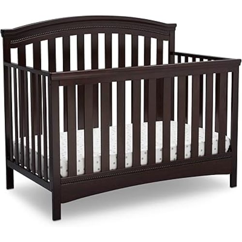 Delta Children Emerson 4-in-1 Convertible Crib - Greenguard Gold Certified, Dark Chocolate