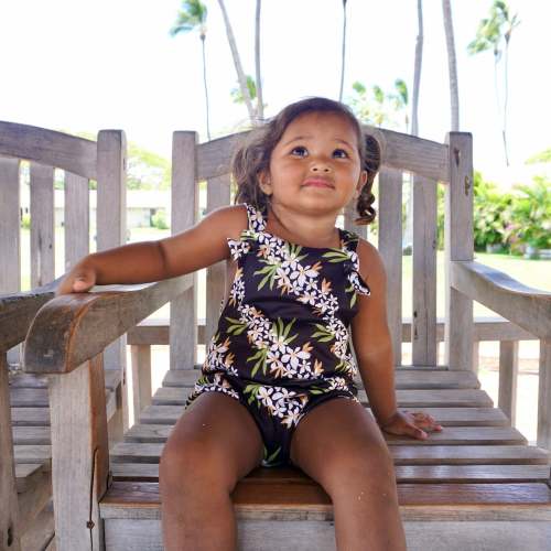 Lei Hiwa Black Knot tie romper