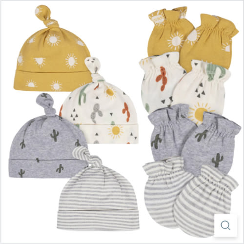 8-Piece Baby Neutral Southwest No Scratch Mittens & Caps Set – Gerber Childrenswear