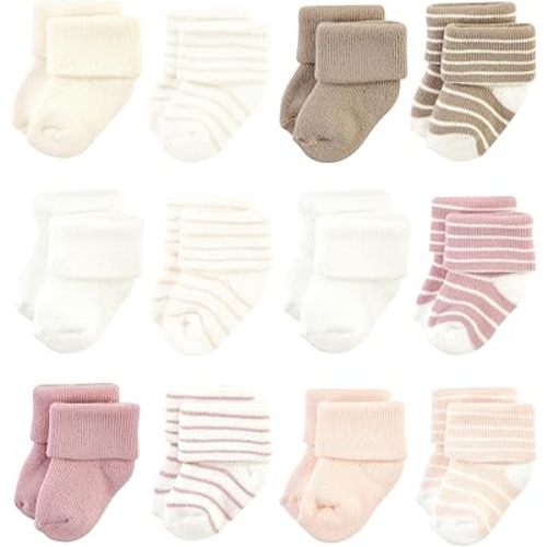 Hudson Baby Baby Girls' Cotton Rich Newborn and Terry Socks