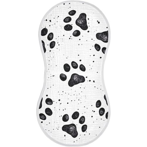 Baby Burp Cloths for Baby Cotton Soft Burping Cloths with 4 Absorbent Layers Newborn Towel for Unisex Infant Toddler Cute Dog Paw Prints