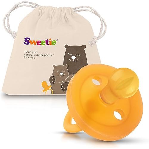 SWEETIE Rubber Pacifier Natural Rubber Pacifier Rounded 1 Count Original Natural Rubber Pacifier (0-6 Month/Small)