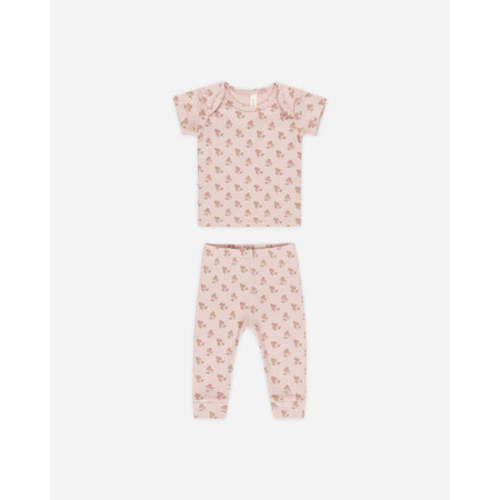 Ribbed Short Sleeve Tee + Legging Set || Rose