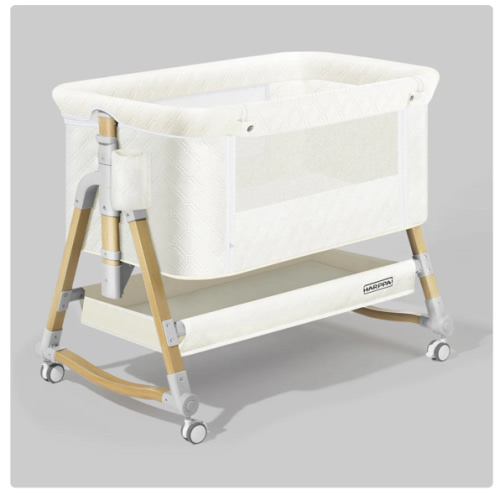 HARPPA Cuddly 3-in-1 Baby Bassinet Bedside Sleeper for Reflux | Attaches to Bed, Adjustable 5 Heights, Non-Toxic & CPSC Certified | Sturdy Aluminum Frame, Portable Wheels, Tool-Free Setup, Gentle Rocking | Perfect for Newborns, Infants, Small Spaces & Saf