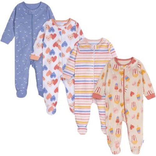 Onesies Brand Baby Girls' 4-pack Sleep 'n Plays, Carnival Treats, Newborn