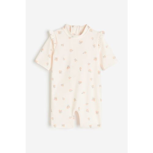 Swimsuit UPF 50, Cream/floral