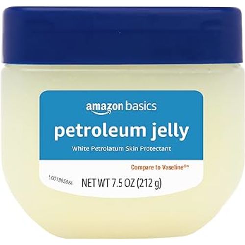 Amazon Basics Petroleum Jelly White Petrolatum Skin Protectant, Unscented, 7.5 oz, 1-Pack, (Previously Solimo)