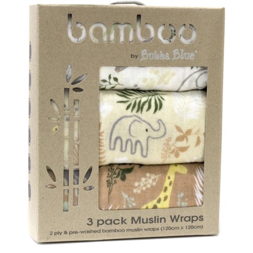 Bamboo by Bubba Blue Muslin Wraps 3 Pack