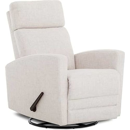 Dream On Me Chatham Basic Nursery Rocking Glider in Ecru, 360° Swivel Motion, FSC Certified, Greenguard Gold & JPMA Certified Nursery Glider, Three Rocking Modes Nursery Glider Recliner