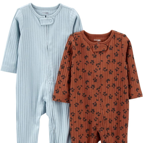 Simple Joys by Carter's Unisex Baby 2-Pack 2-Way Zip Textured Sleep and Play