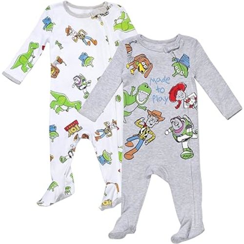 Disney Winnie the Pooh Lion King Monsters Inc. Pixar Toy Story Baby 2 Pack Sleep N' Play Coveralls Newborn to Toddler