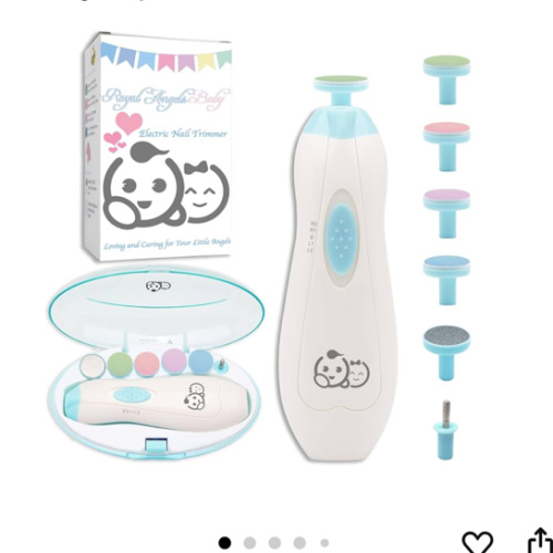Baby Nail Trimmer 6 in 1, Royal Angels Baby Electric Nail File, Baby Grooming Kit Manicure Set for Toddler and Adults, Newborn Toddler Toes & Fingernails Nail Care Kit (Babyblue)