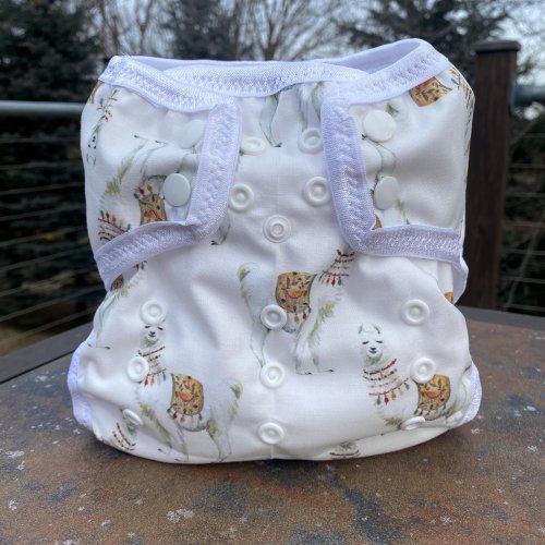 One Size Llama cloth diaper for prefolds or inserts, OS Diaper cover, AI2 Diaper,