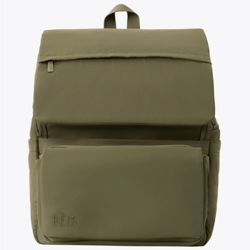 BÉIS 'The Ultimate Diaper Backpack' in Olive - Green Backpack Diaper Bag
