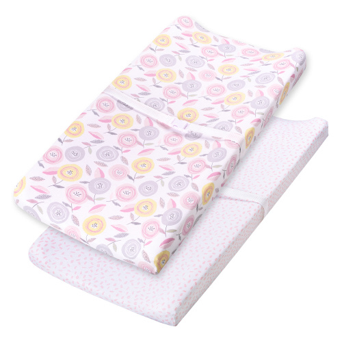 Little Star Organic Changing Pad Cover, 2 Pk, Pretty Poppy