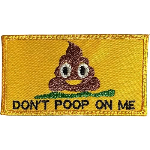 Almost SGT Don't Poop On Me Patch - Yellow, Rectangular, Humorous Military, Hook and Loop Patch, 1 Piece