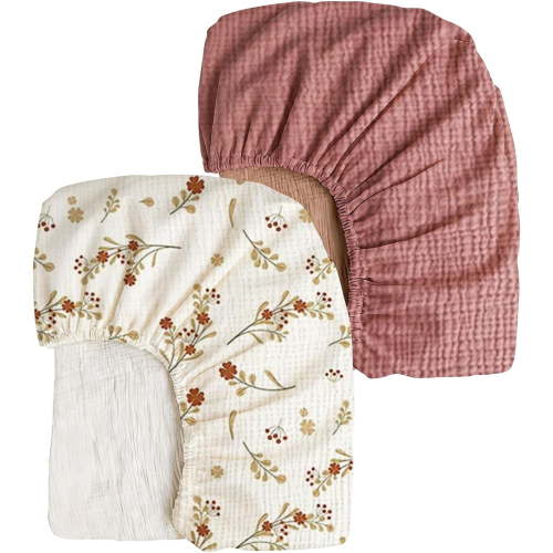 2 Pack Muslin Bassinet Fitted Sheet for Bedside Bassinet Sleeper - Breathable Cotton Newborn Essentials - Soft Nursery Bedding Matches Baby Lounger Pillow & Changing Pad,C - Walmart.ca